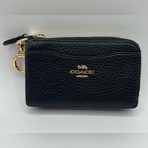 Coach Black Wallet with Gold Accents